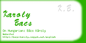 karoly bacs business card