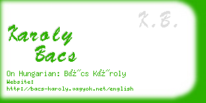 karoly bacs business card